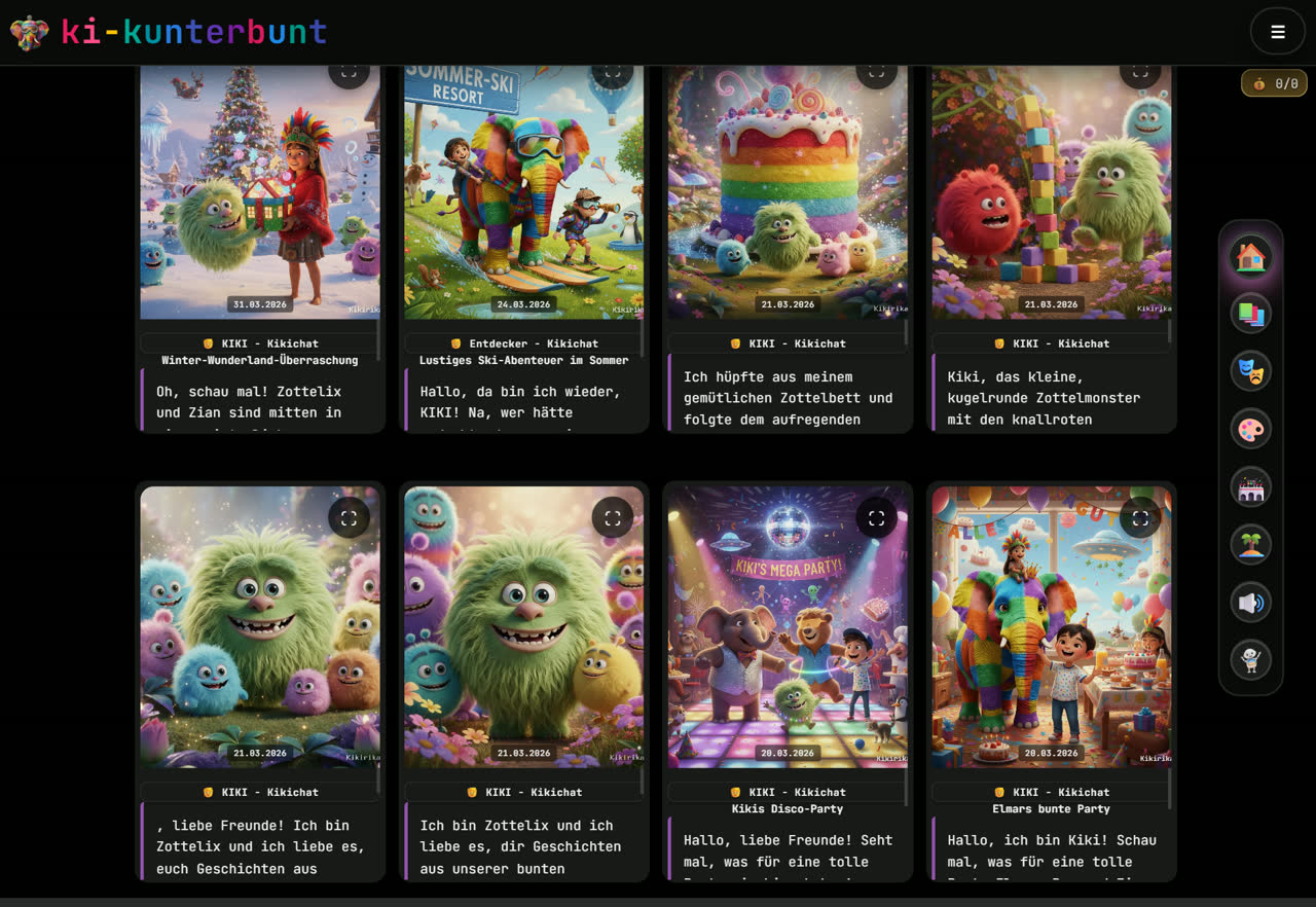 ki-kunterbunt — colorful patchwork elephant welcome screen
